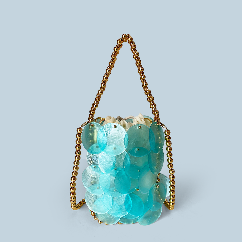 Evening Bag Beaded - Mermaid Princess Fish Scale Sparkle Handmade
