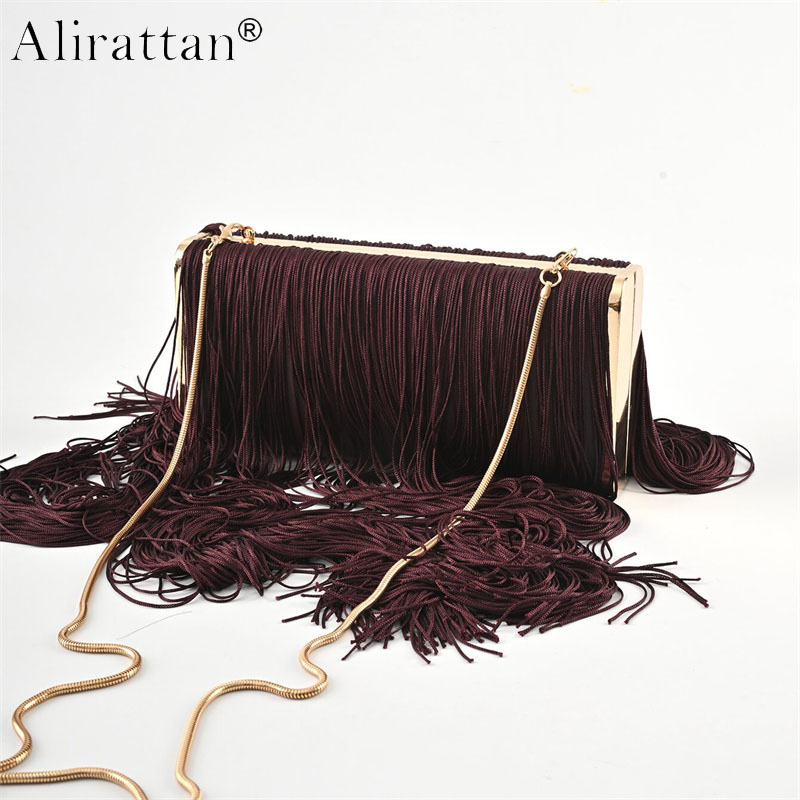 Evening Bag Beaded - New Long Tassel Handmade Evening Clutch
