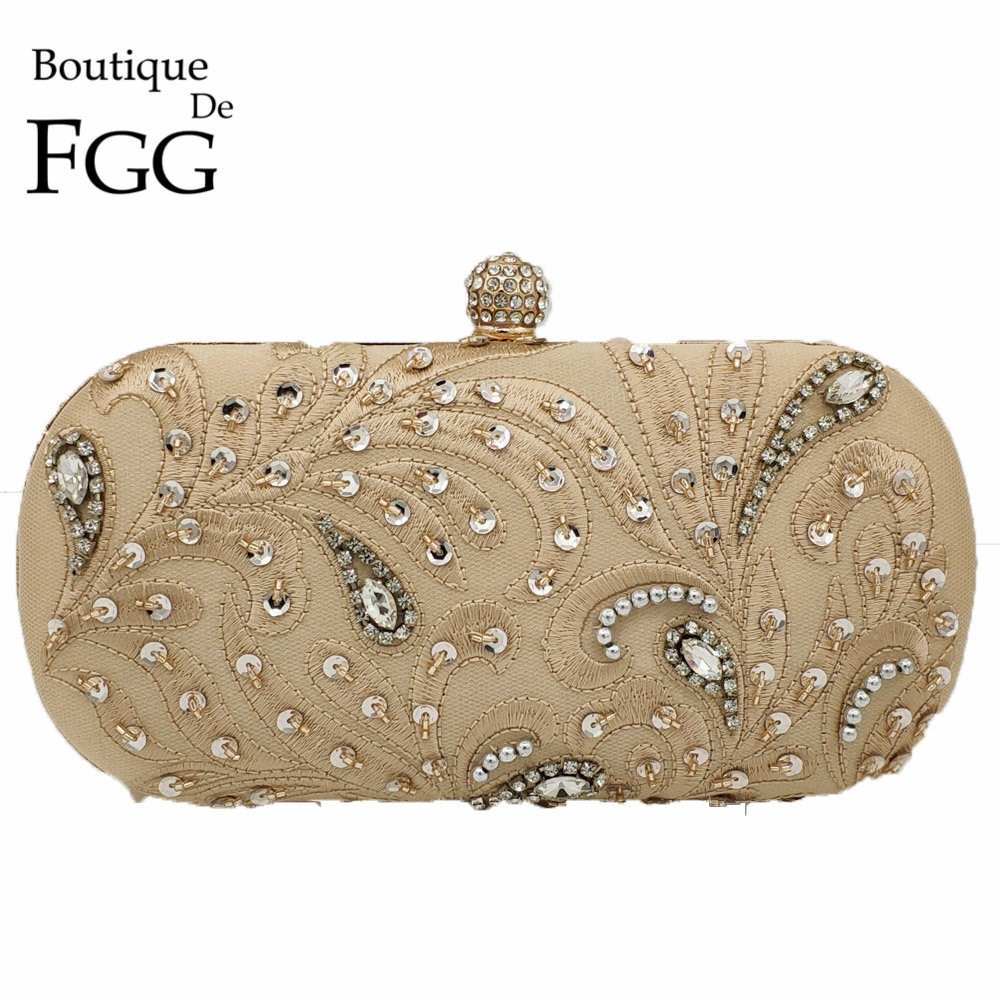 Evening Bag Beaded - Boutique De FGG Vintage Sequins Crystals