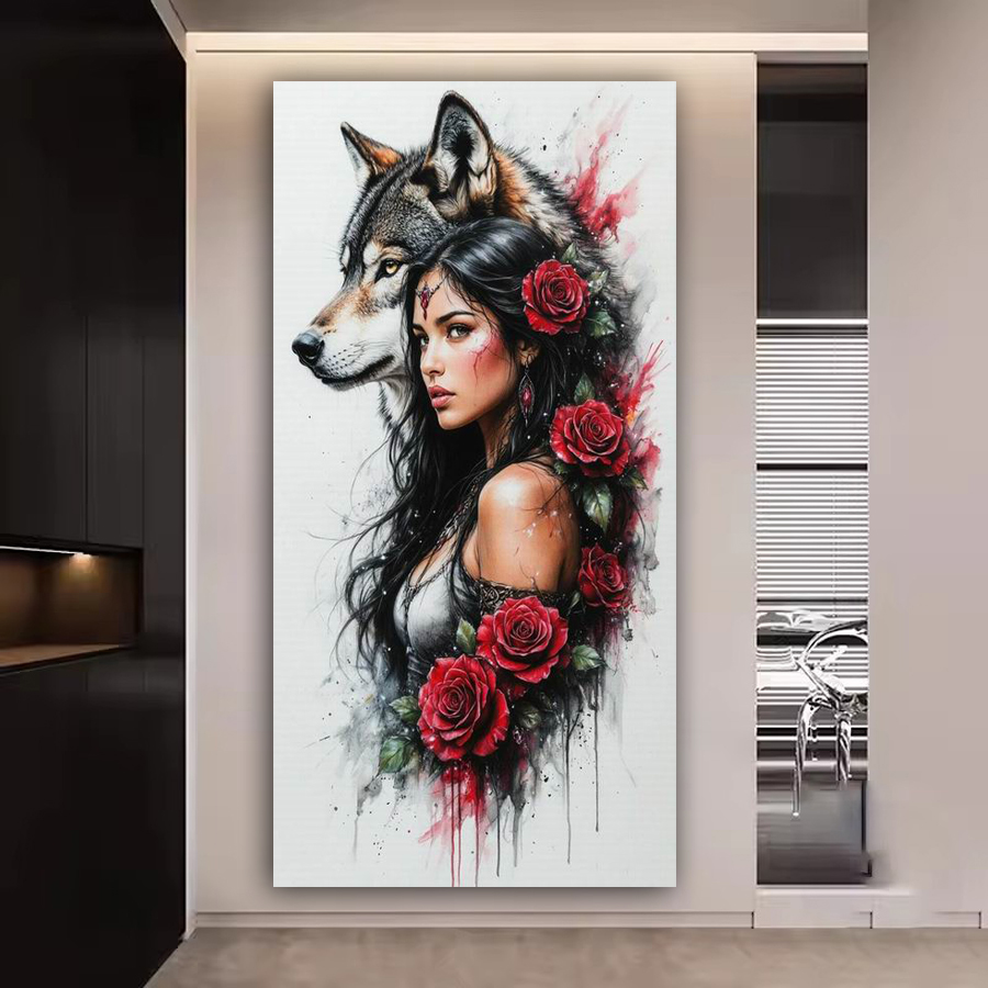 Women'S Bags New Collection - Woman Wolf Rose Large Size Diy