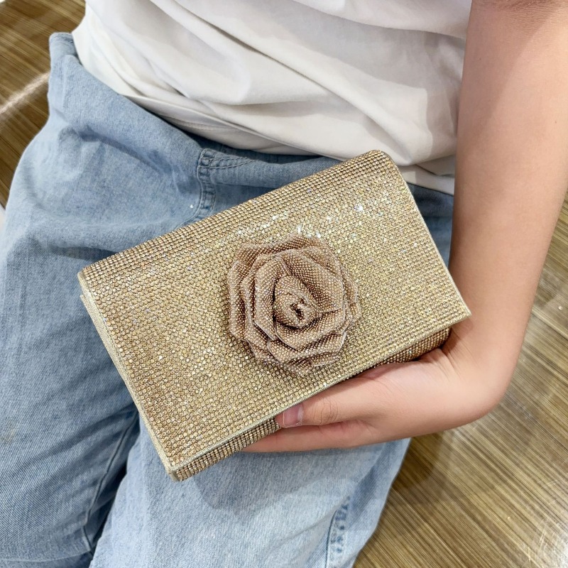 Dazzling Silver Crystal Clutch - Evening Bag Beaded ulasan dan harga