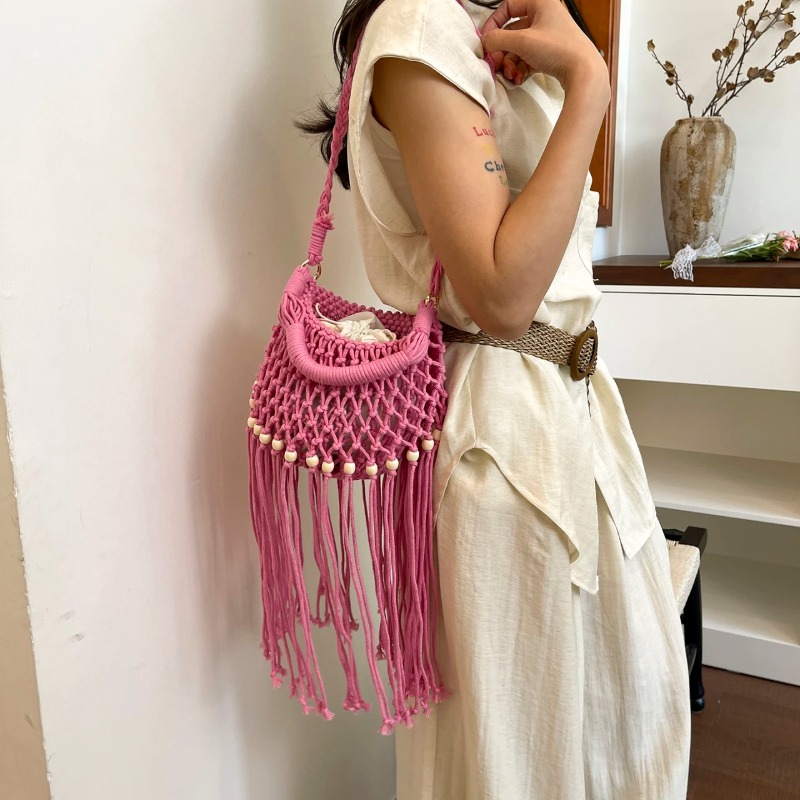 Summer Bohemian Macrame Tassel - Women Hand Bags Sale ulasan dan harga