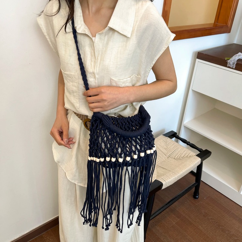 Summer Bohemian Macrame Tassel - Women Hand Bags Sale ulasan dan harga