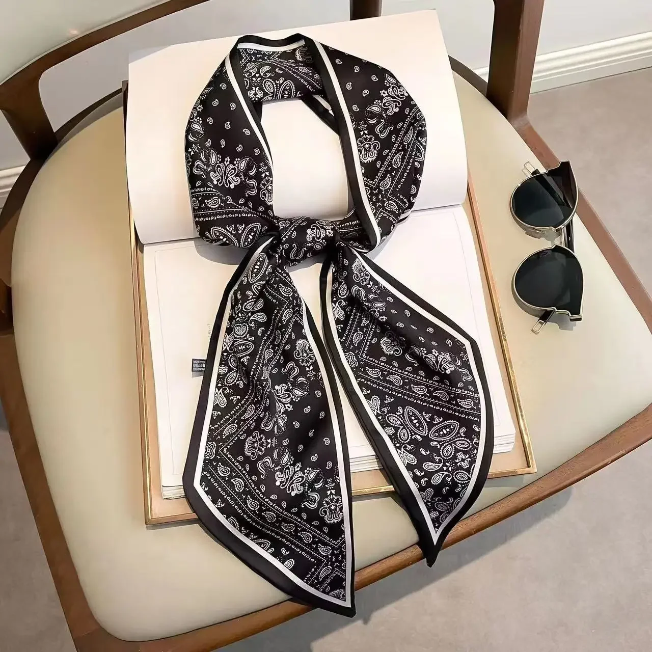 Design Print Skinny Scarf Plai - Women Bags Brands ulasan dan harga