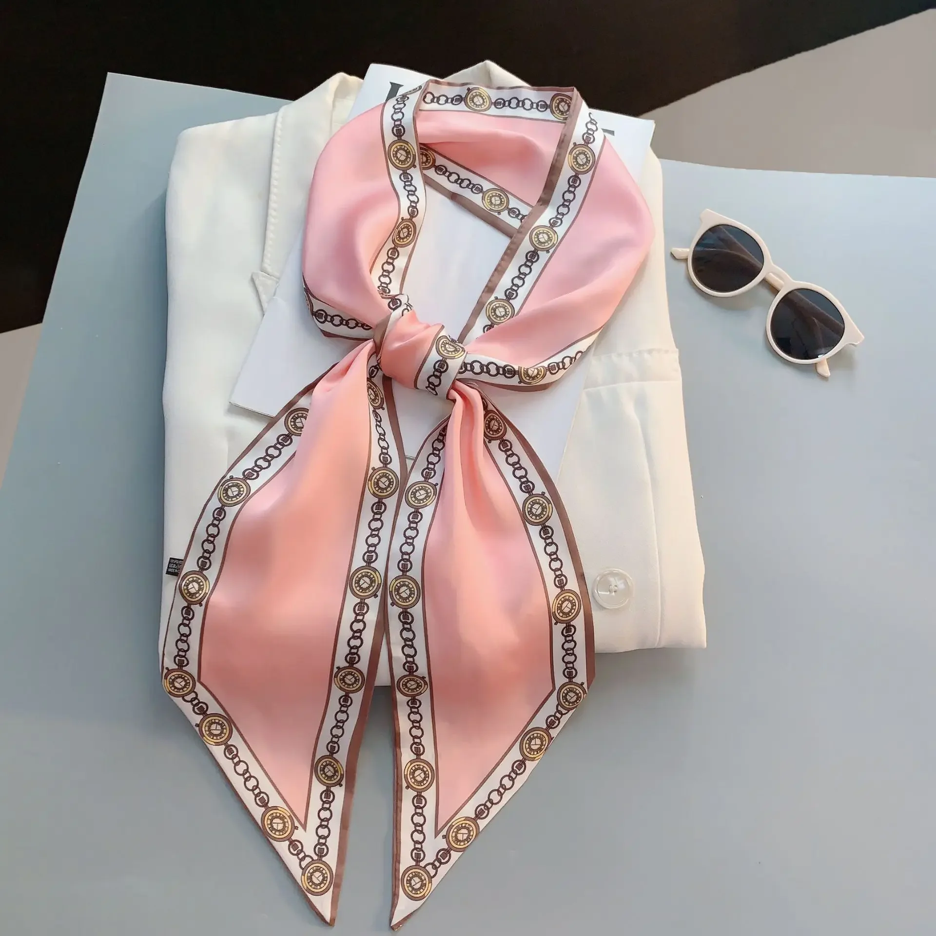 Design Print Skinny Scarf Plai - Women Bags Brands ulasan dan harga