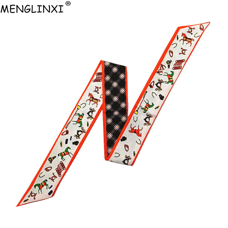 Horse Plaid Skinny Scarf Women - Women Bags Brands ulasan dan harga
