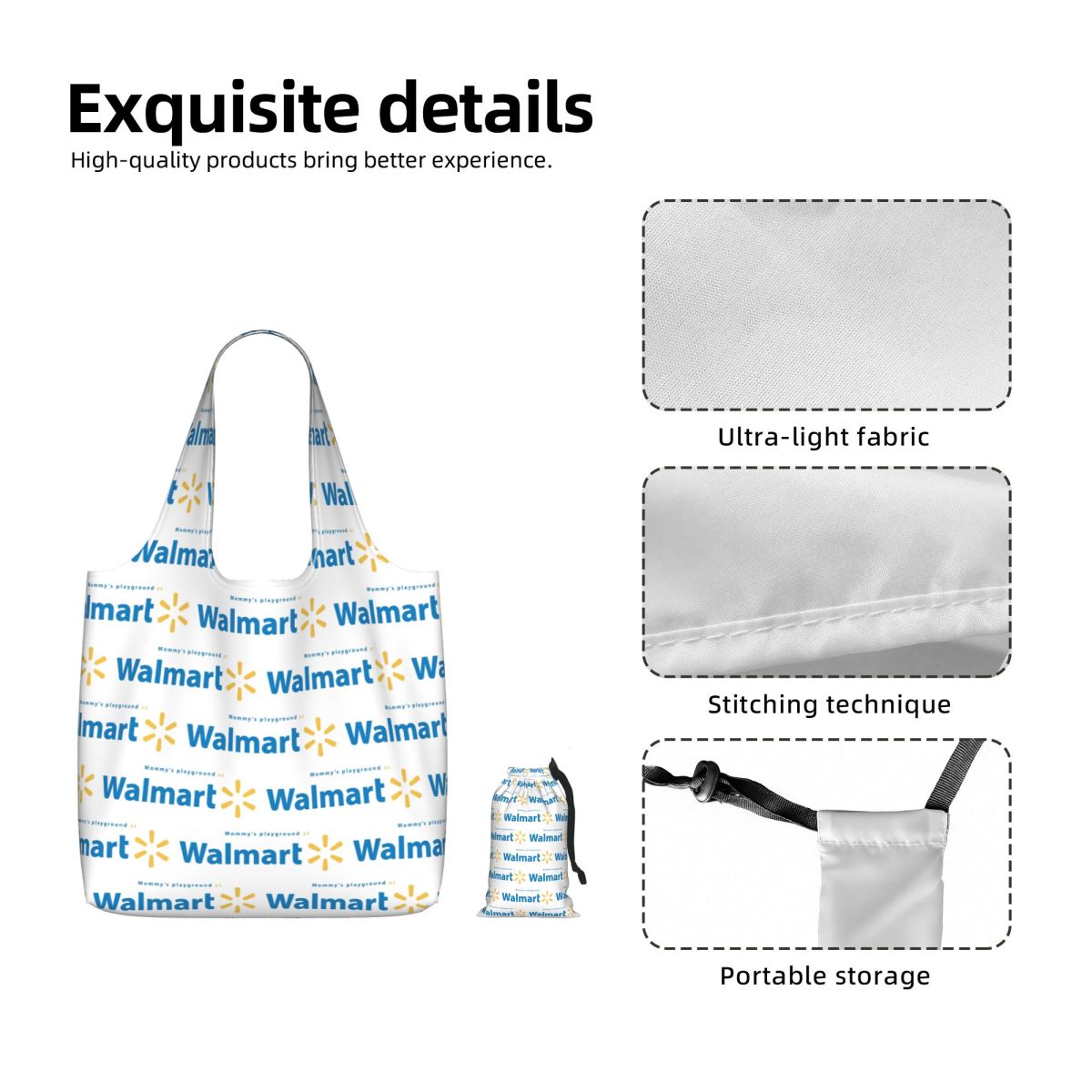 Walmart Shopping Tote Bag Canv - Women Bags Walmart ulasan dan harga