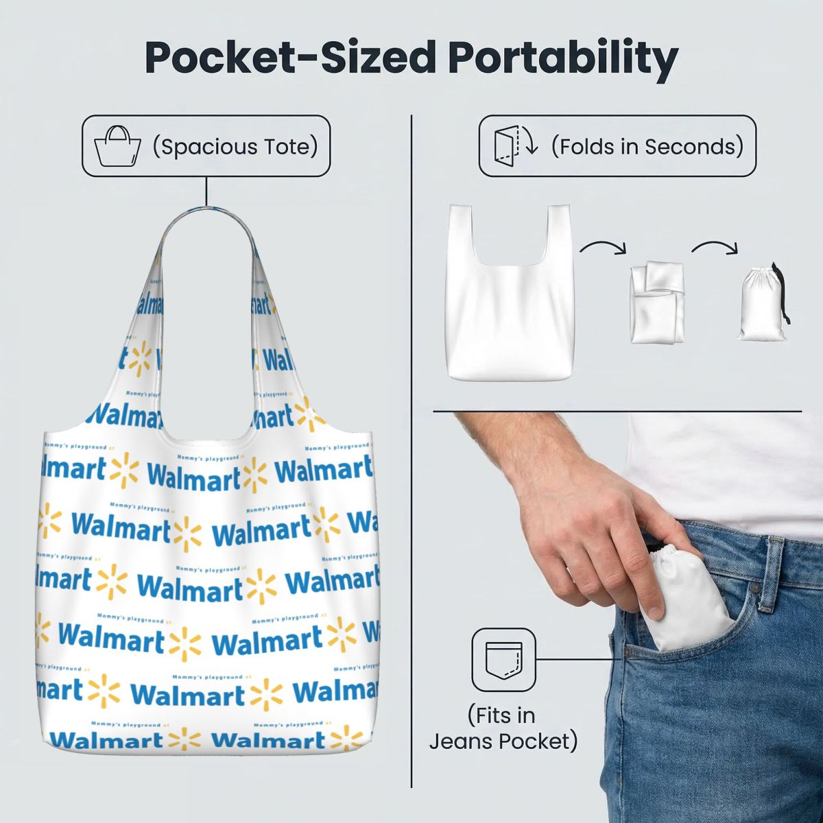 Walmart Shopping Tote Bag Canv - Women Bags Walmart ulasan dan harga