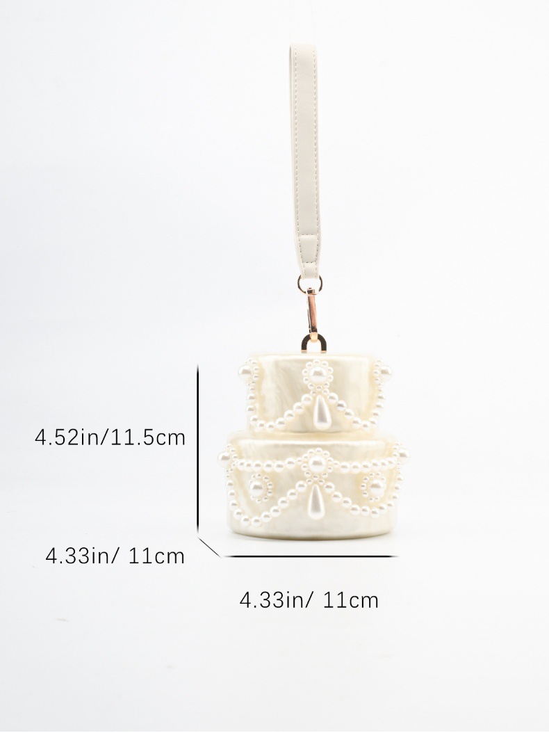 Cake shape clutch bag acrylic  - Evening Bag Beaded ulasan dan harga