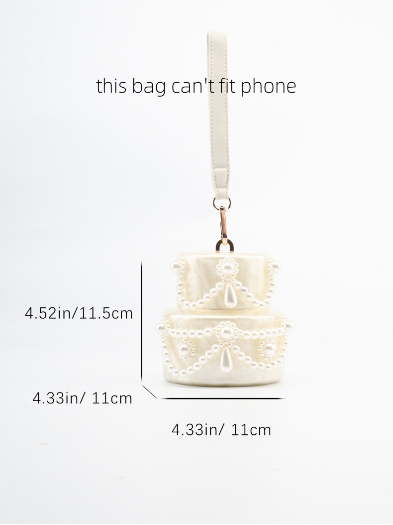 Cake shape clutch bag acrylic  - Evening Bag Beaded ulasan dan harga