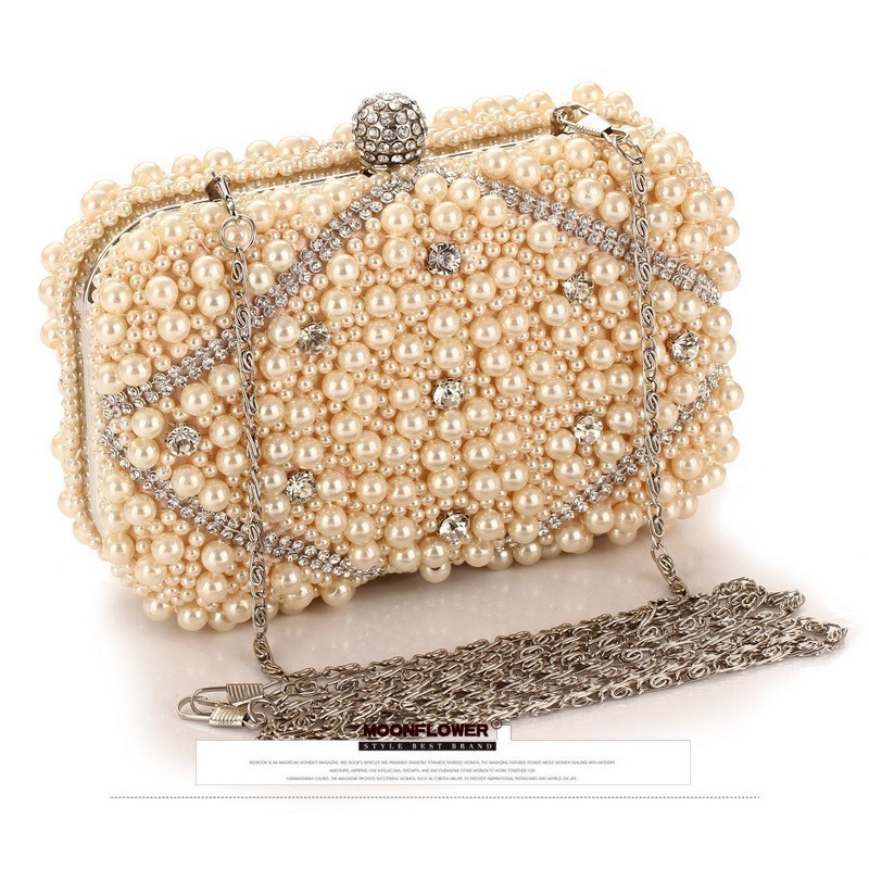 Luxury Crystals Beaded Pearl E - Evening Bag Beaded ulasan dan harga