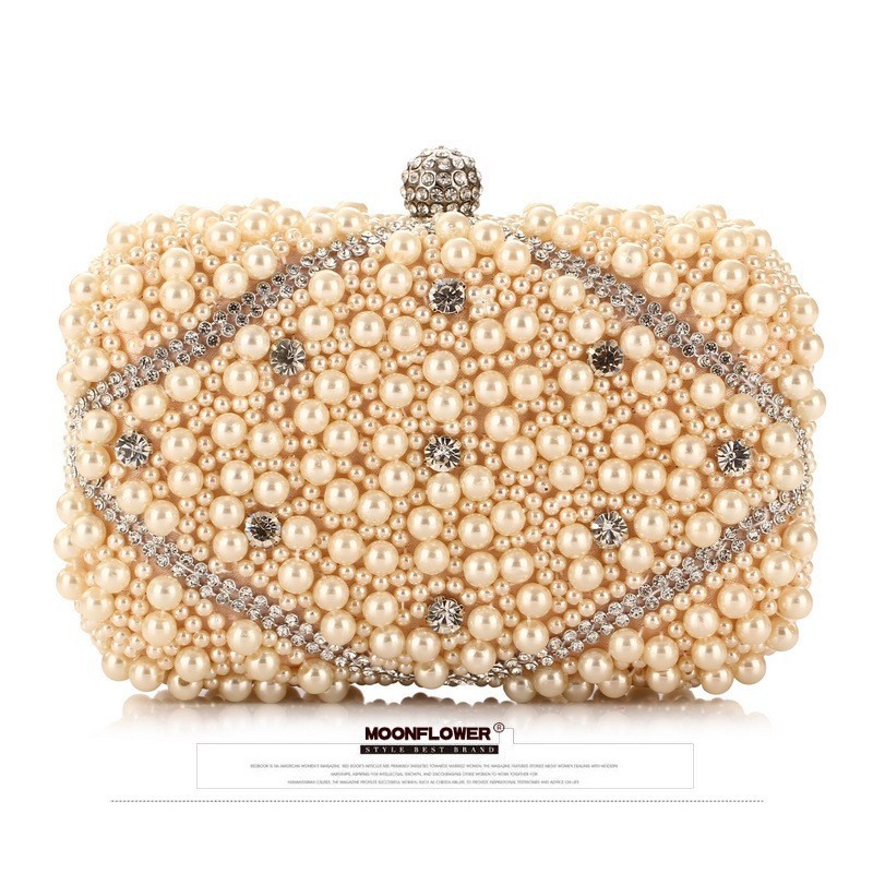 Luxury Crystals Beaded Pearl E - Evening Bag Beaded ulasan dan harga