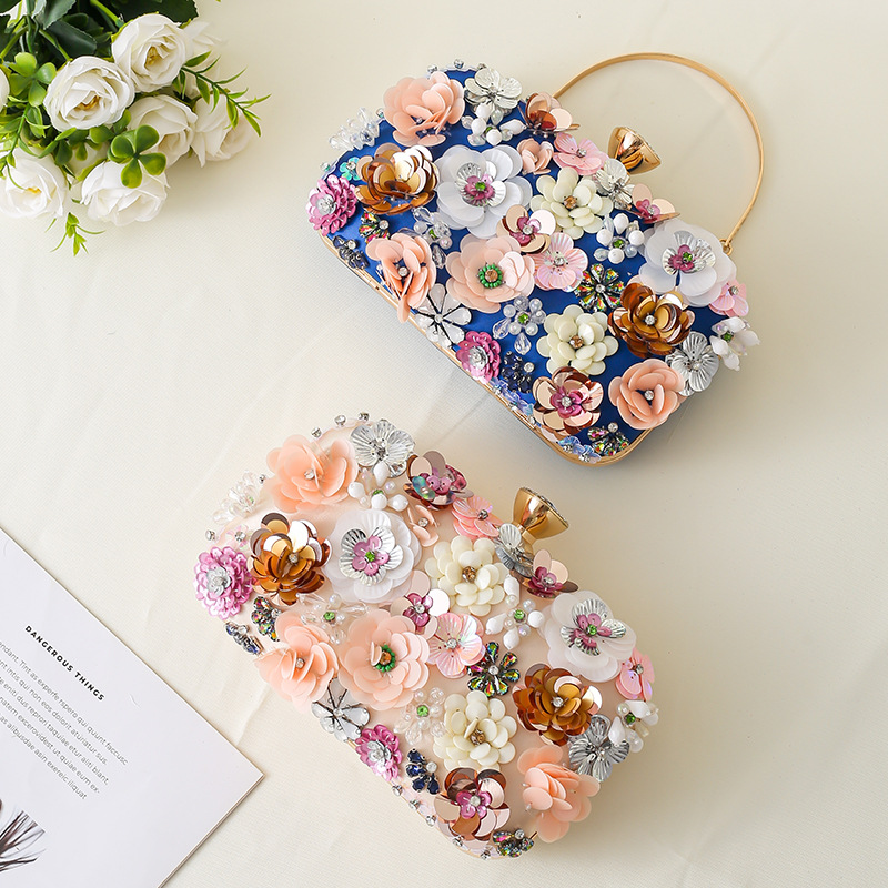 Floral Evening Dinner Handbag  - Evening Bag Beaded ulasan dan harga