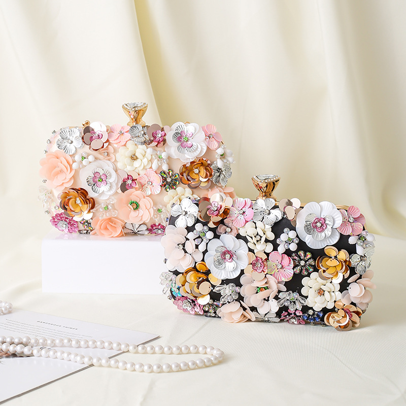 Floral Evening Dinner Handbag  - Evening Bag Beaded ulasan dan harga