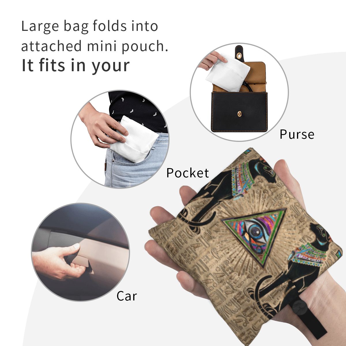 Custom Reusable Egyptian Cats  - Women Bags Egypt ulasan dan harga