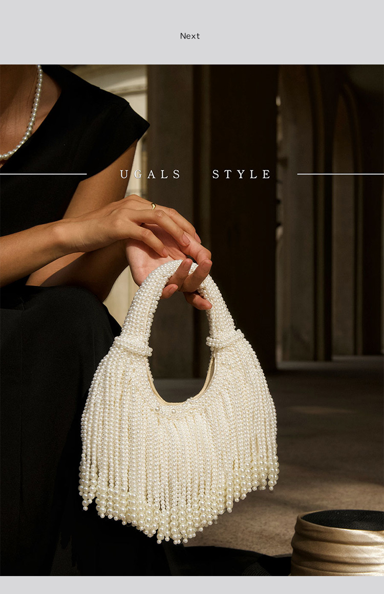 Design Handle Pearl Evening Cl - Evening Bag Beaded ulasan dan harga